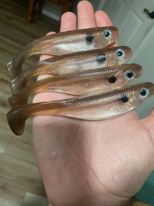 5" Shad- Gold Gizzard