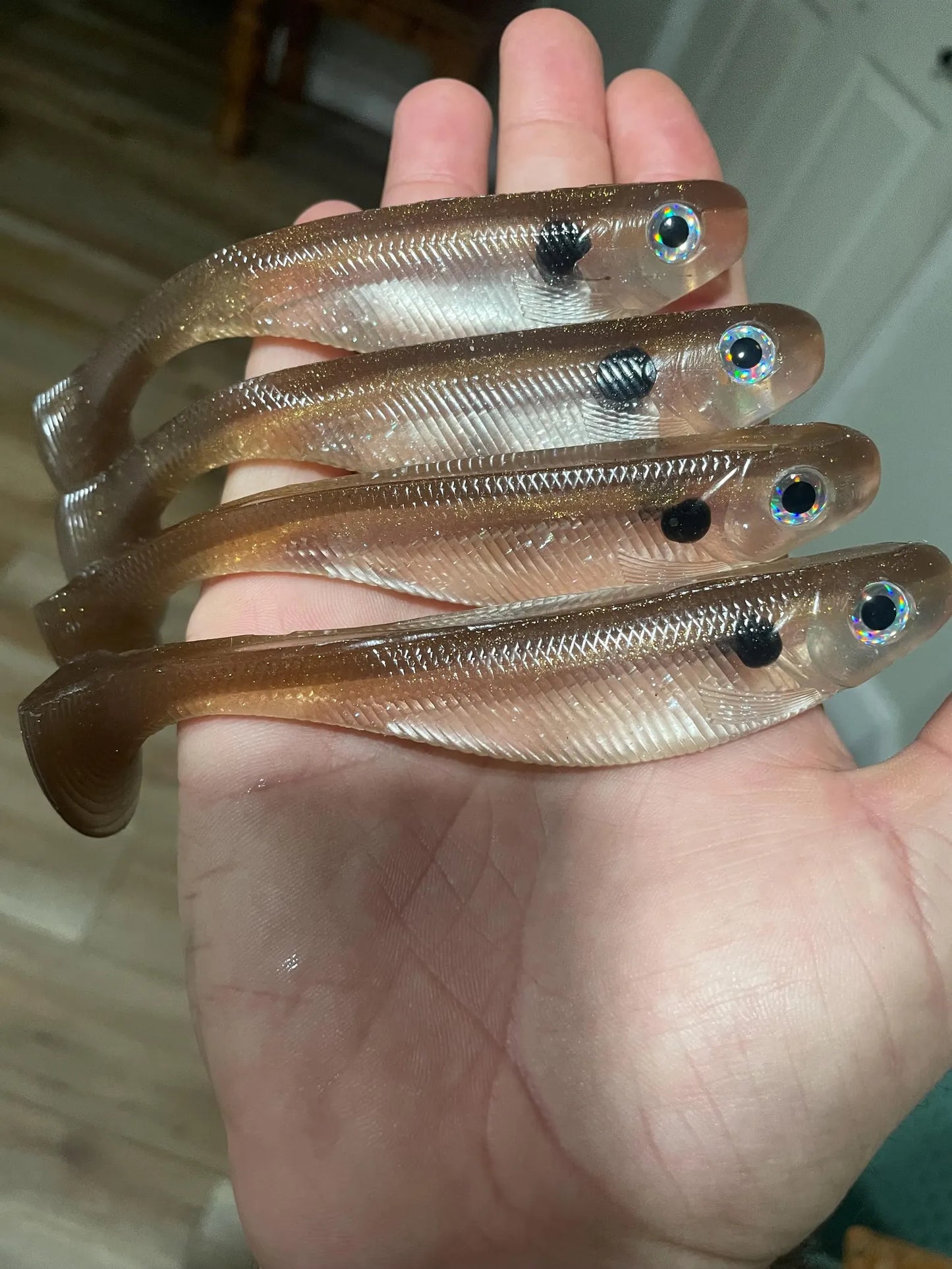5" Shad- Gold Gizzard